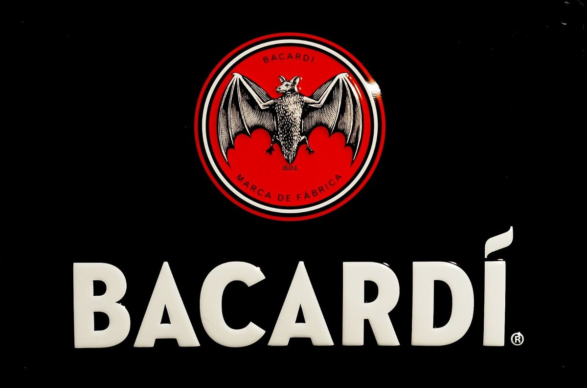 Bacardi Bat Logo embossed steel sign lscape 300mm x 200mm | eBay