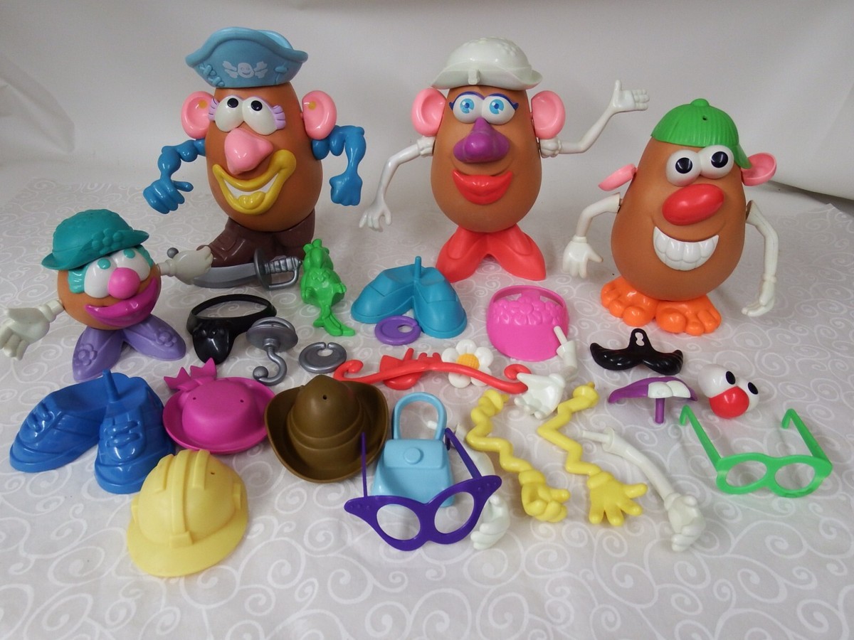 Mr. & Mrs Potato Heads Large Lot 63 Pieces and Bodies Pirate