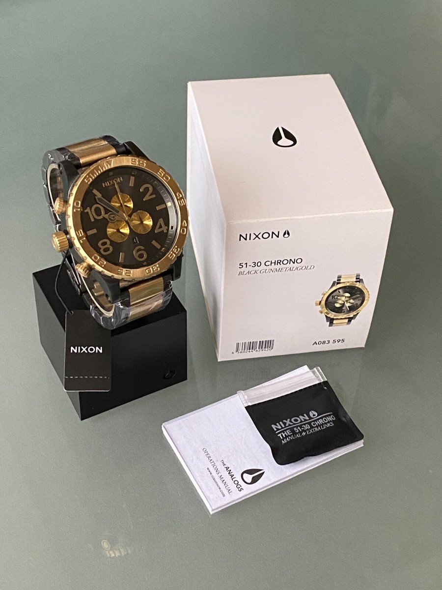 Nixon 51-30 Chrono Two Tone Black/Gold (A083-595) | eBay