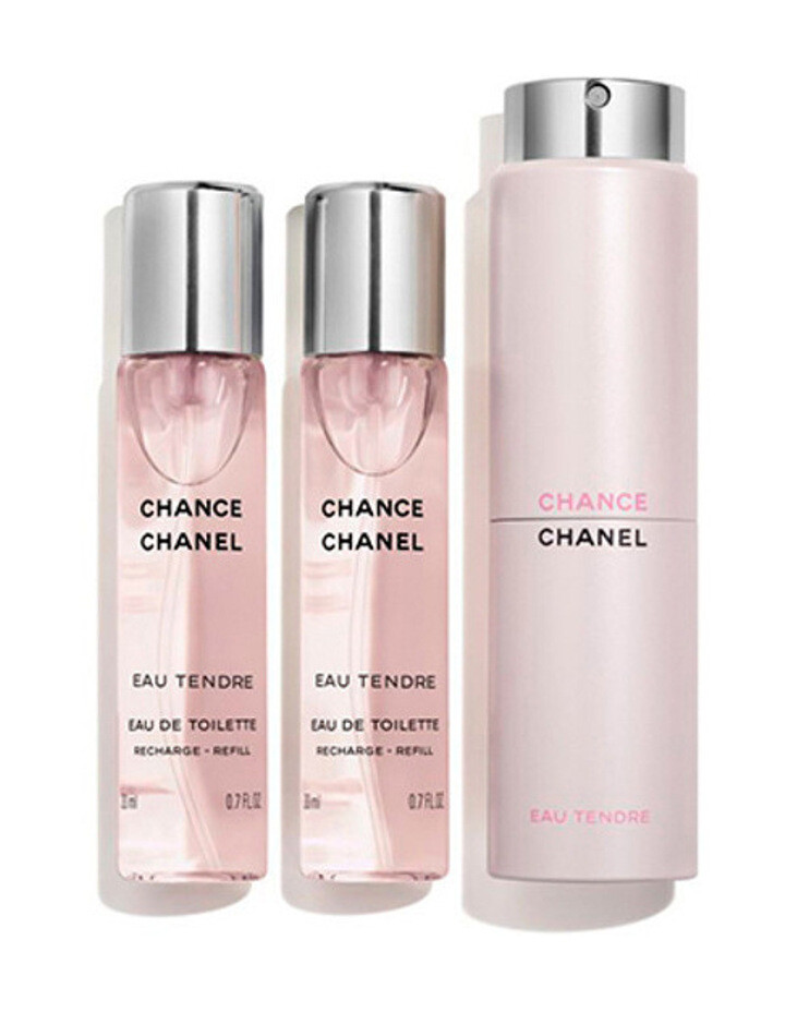 CHANEL CHANCE EAU TENDRE PURSE SPRAY 3X20ML EDT WOMEN FRAGRANCE