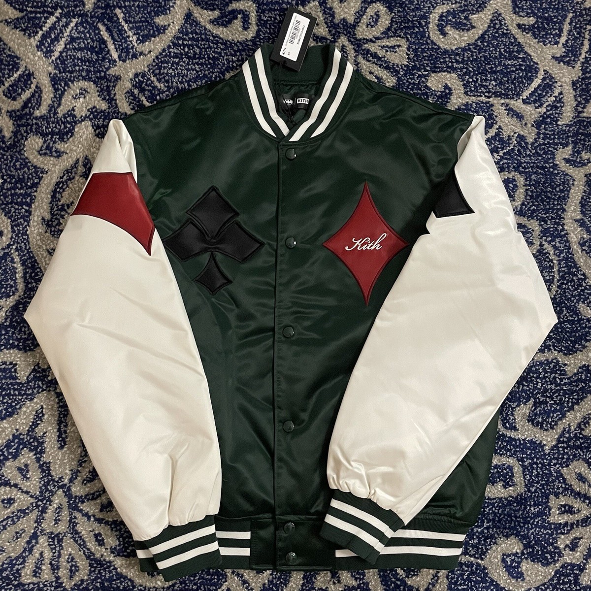 Kith Batman Joker Satin Bomber Jacket Ivy Green Size XS Extra