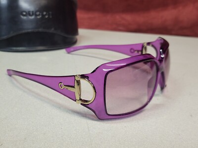 Gucci Womens Purple Horsebit 2562/S PT2 60 15 115 Oversize Square