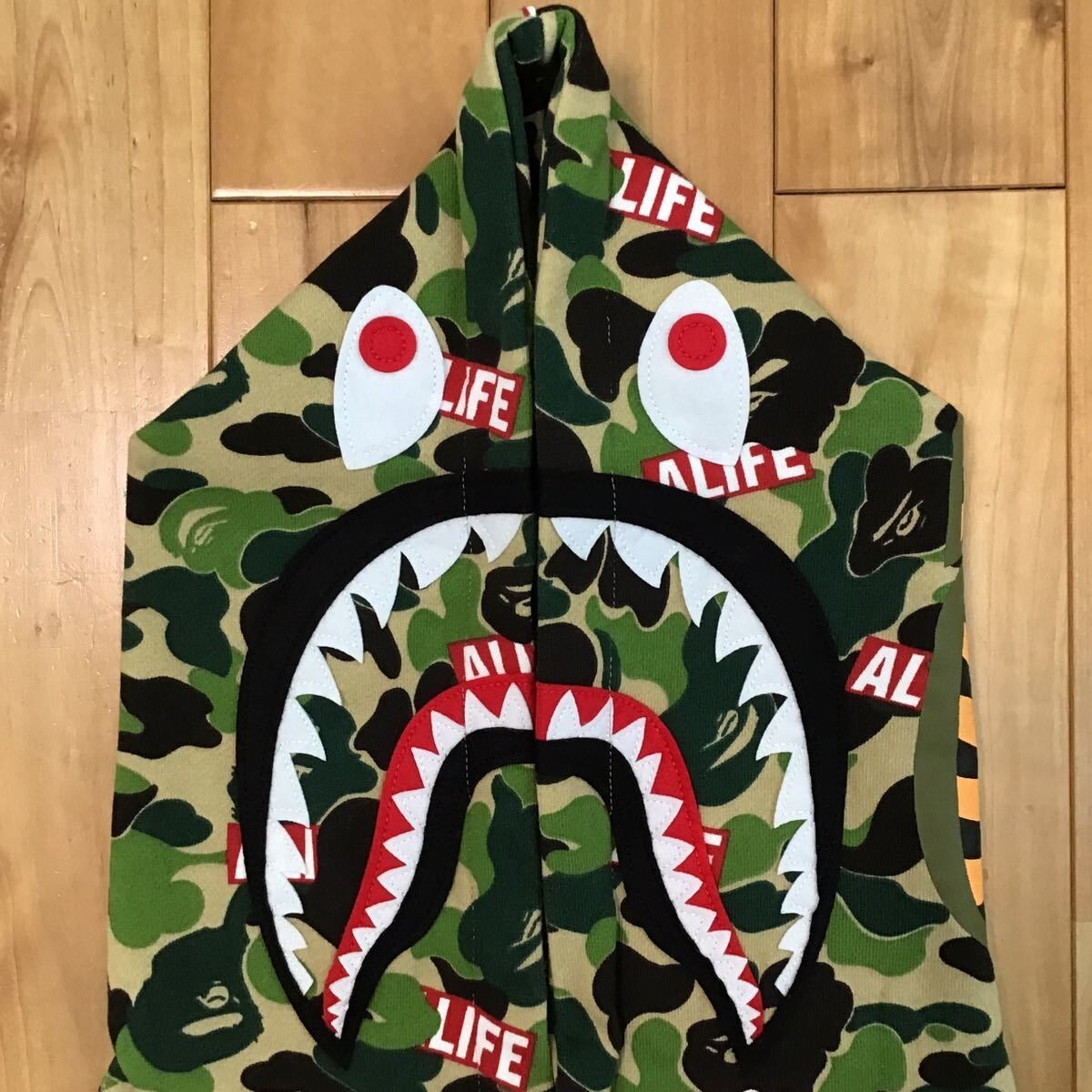BAPE × ALIFE ABC camo Pullover shark hoodie A Bathing Ape Size M
