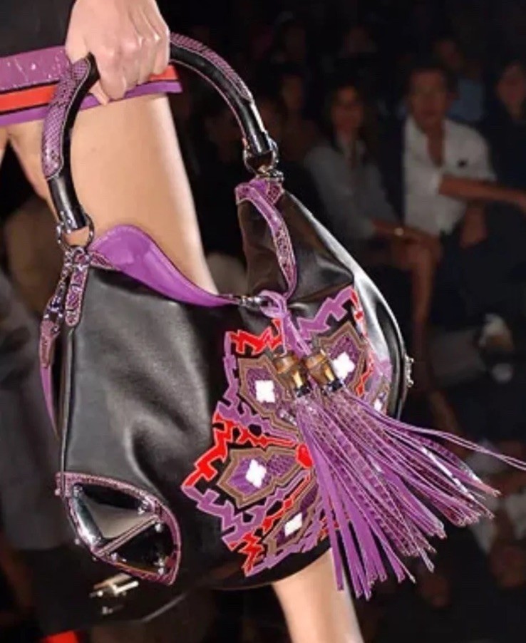 AUTHENTIC Gucci 2007 Runway Large Size Babouska Snakeskin Leather