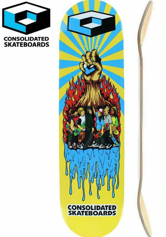 CONSOLIDATED skateboard deck TEAM RISE UP 7.5 inches new imported