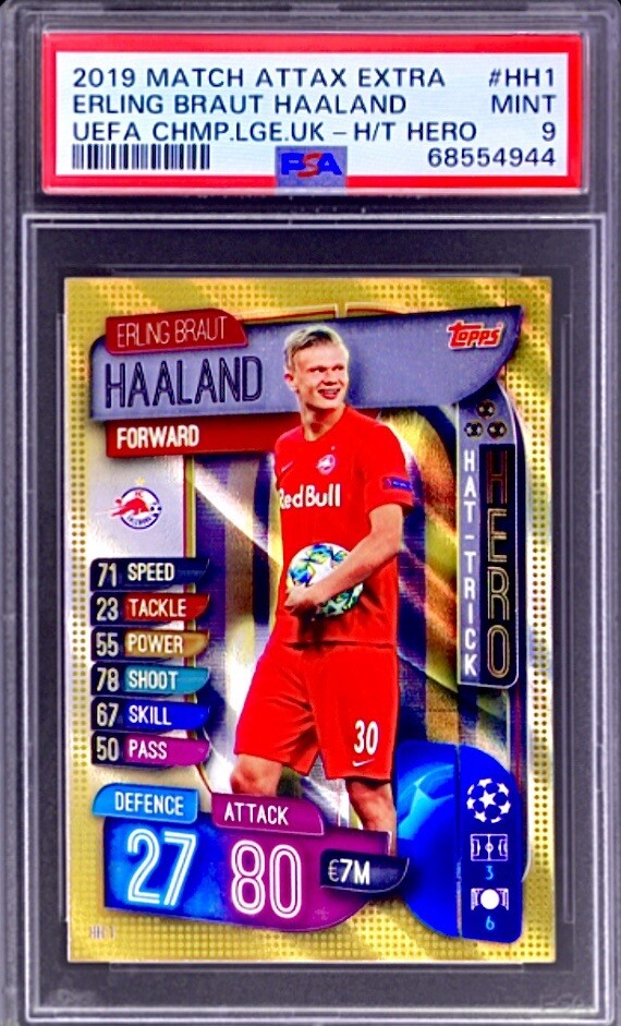 PSA 9 RC Erling Haaland 2019-20 Match Attax Gold Holo FC Salzburg