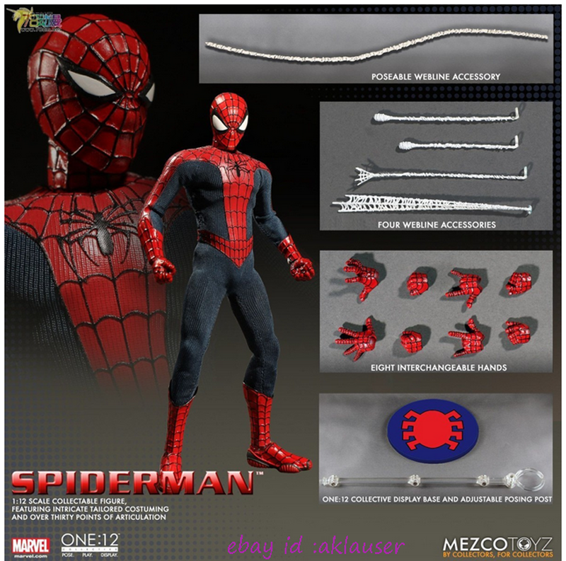 Mezco Toyz 1/12 Marvel Spider-Man Action Figure Toy Model In Stock
