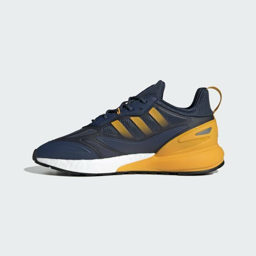 Size 11.5 - Adidas ZX 2K Boost 2.0 Crew Blue Semi Solar Gold for
