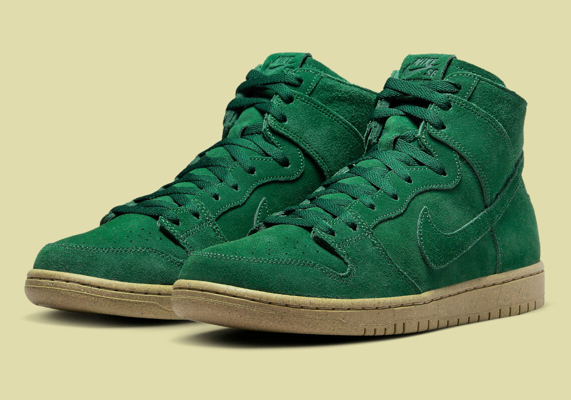 Nike SB Dunk High Pro Decon Gorge Green Suede Gum DQ4489-300 sz 14