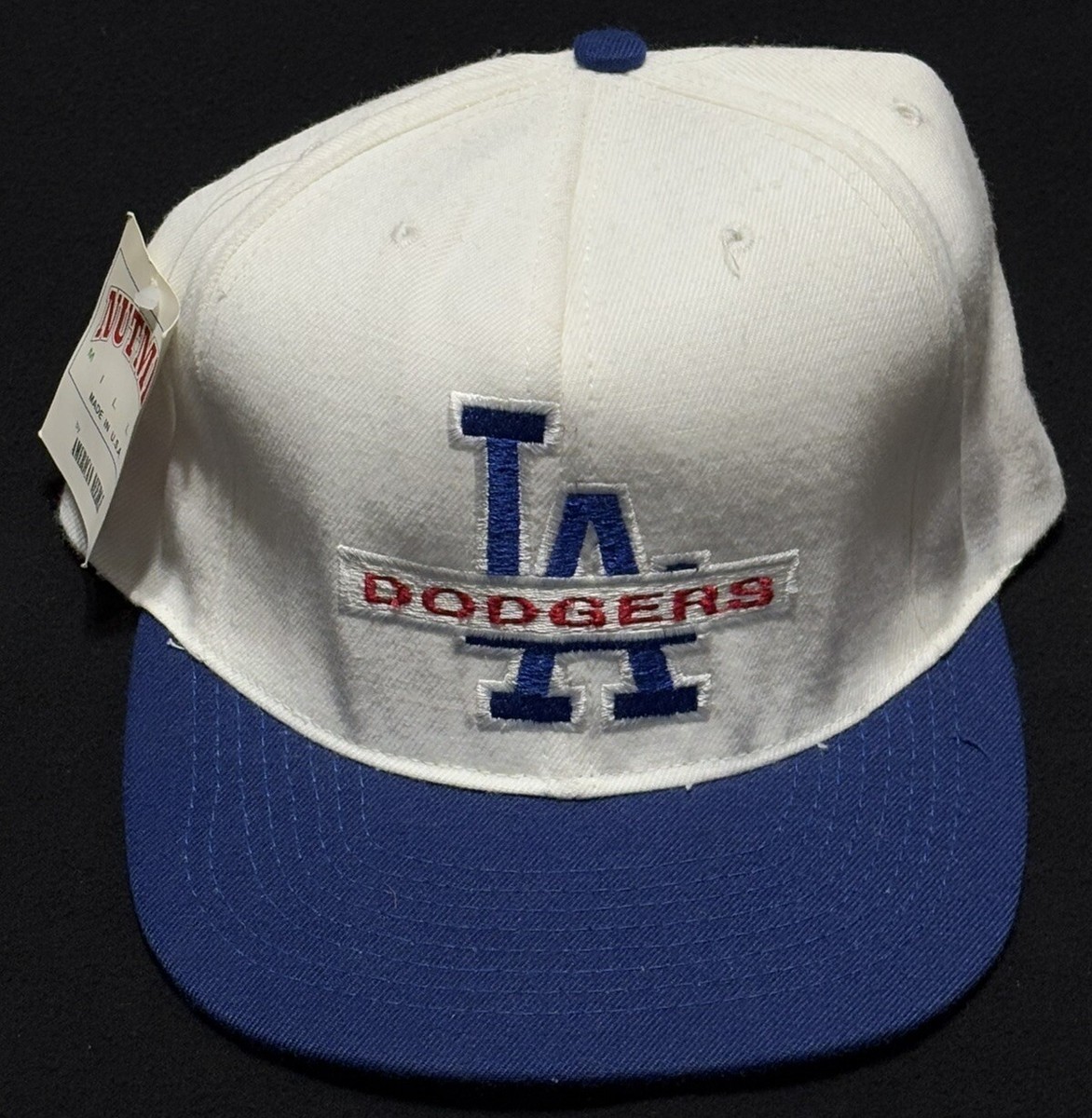 90s Vintage Los Angeles Dodgers Big Logo Nutmeg Snapback Hat | eBay