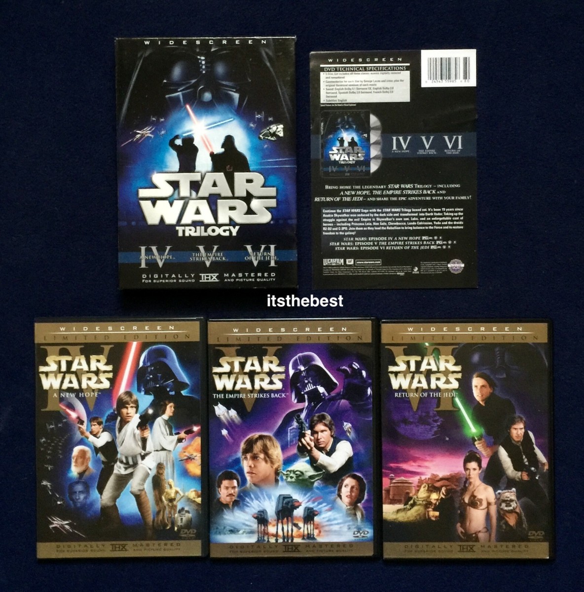 ✓ STAR WARS Original Theatrical Trilogy DVD A New Hope Empire