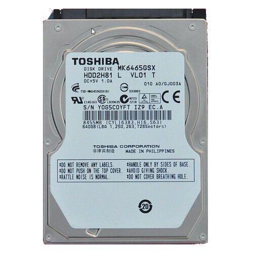 Toshiba 640GB MK6465GSX 5400RPM SATA 2.5