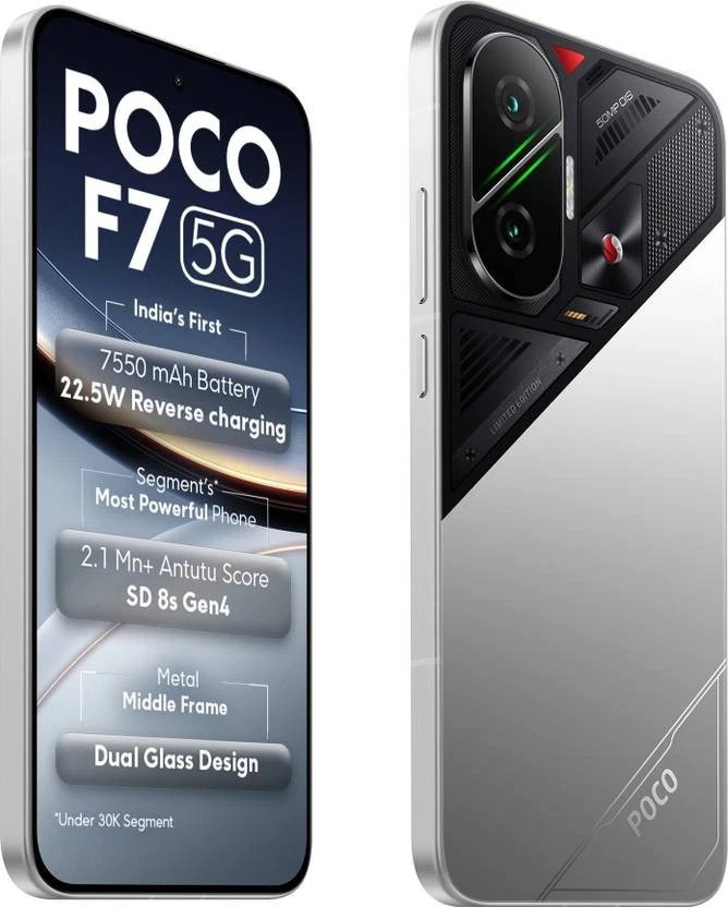 POCO F7 5G (White, 256 GB 12 GB ) 8s Gen 4 Processor NFC 6.83