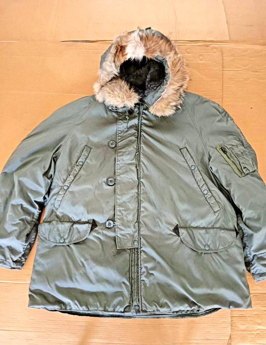 VINTAGE 1970'S USAF N-3B MAN'S FLYING JACKET, SIZE X-LARGE , USED