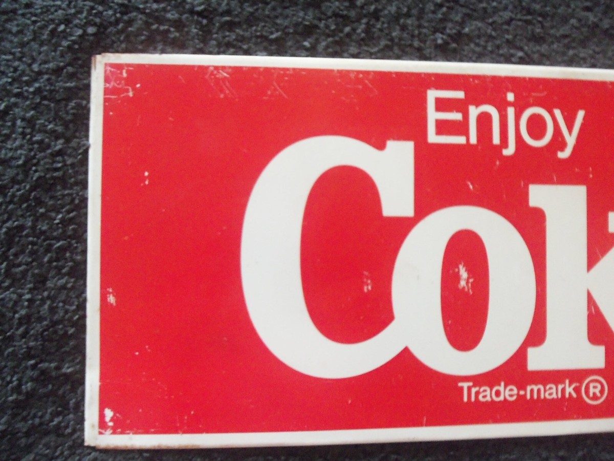 Vintage 1960 Enjoy Coke Sign Coca-Cola Red & White Original Metal