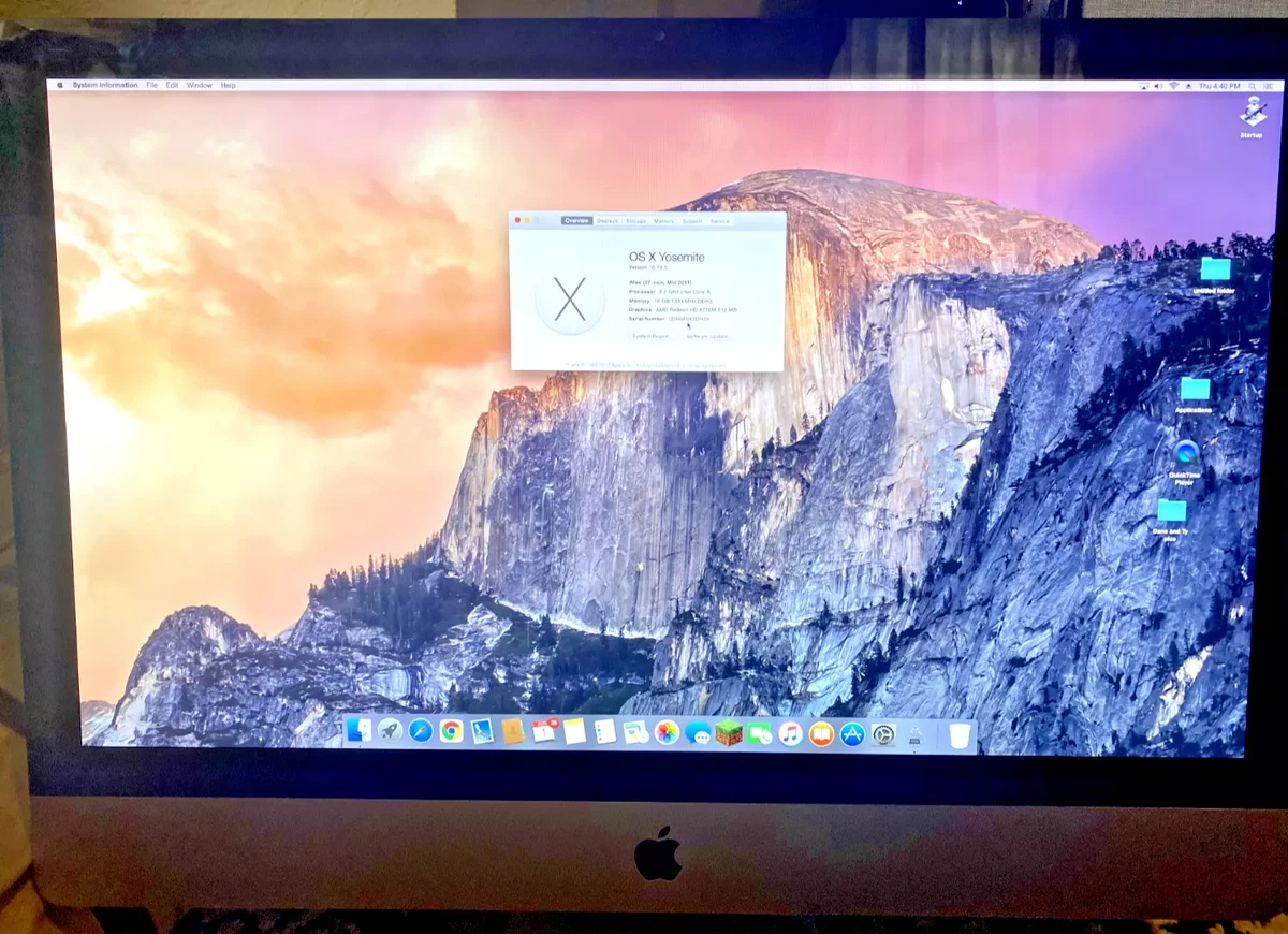 Apple iMac Mac OS X 10.10, Yosemite Desktop Apple Desktops & All