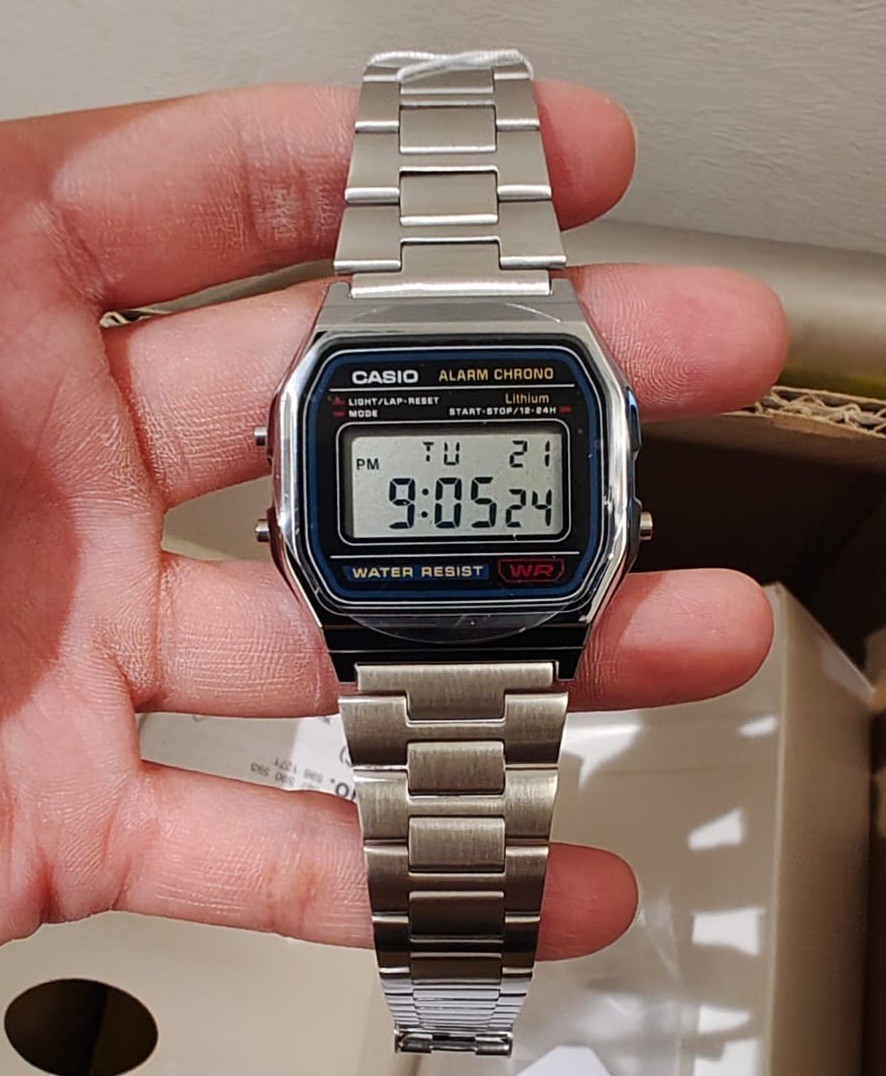 Casio A158WA-1D Vintage Series Digital Stainless Steel Quartz