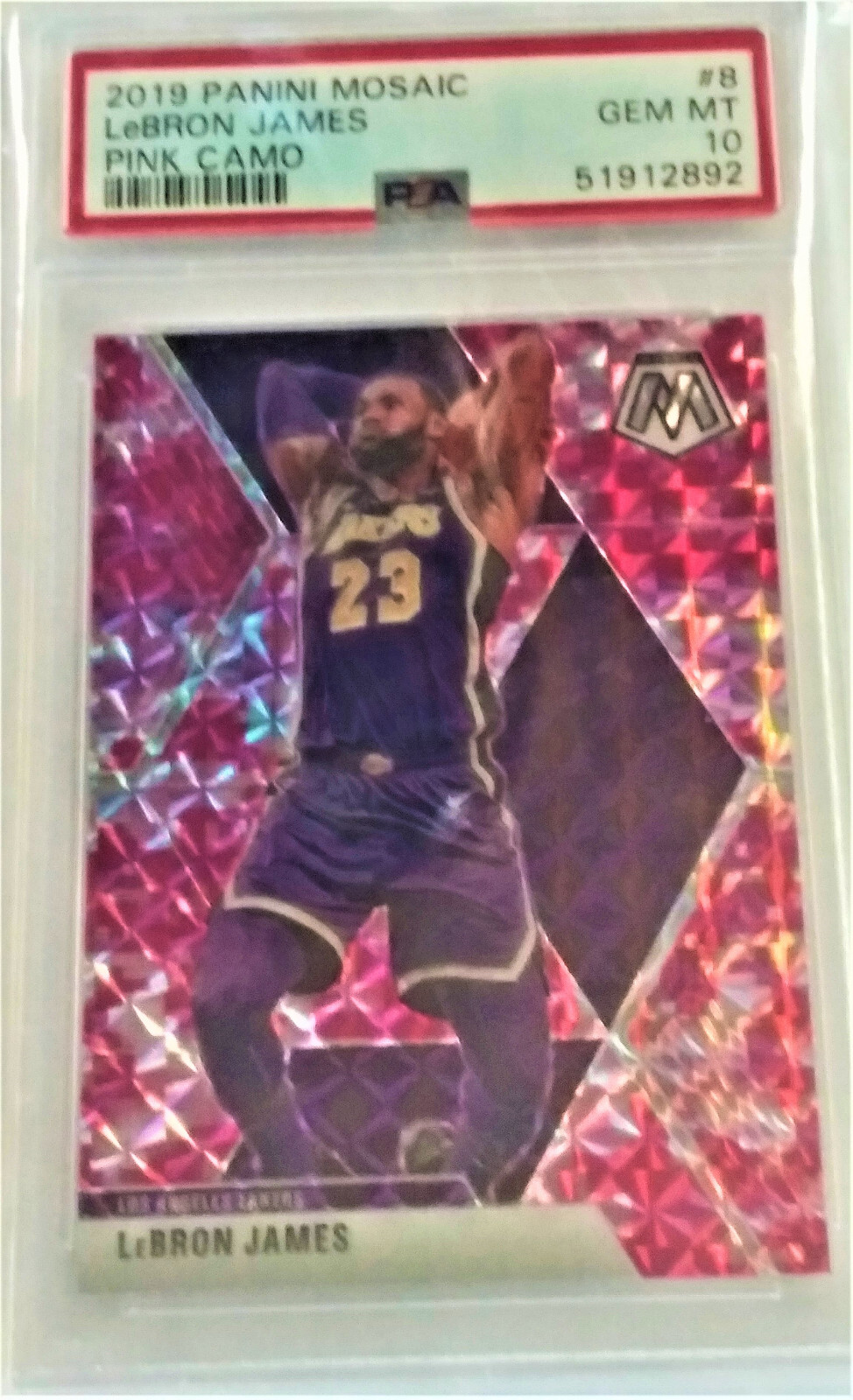 LeBron James 2019 Mosaic #8 Pink Camo Price Guide - Sports Card