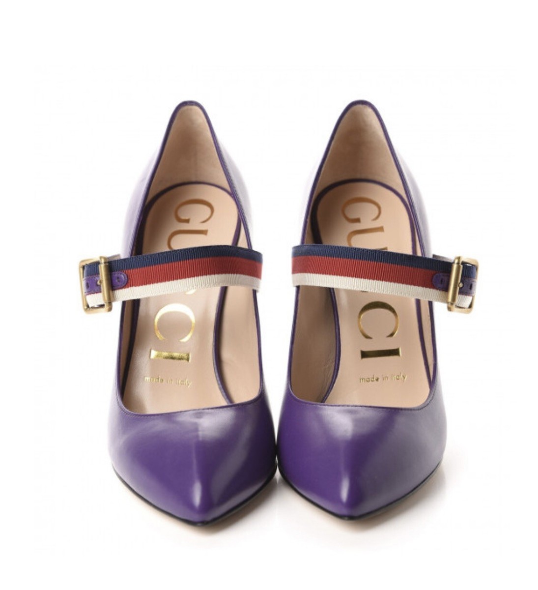 Gucci malaga kid Violet Mary Jane Heels 37 | eBay