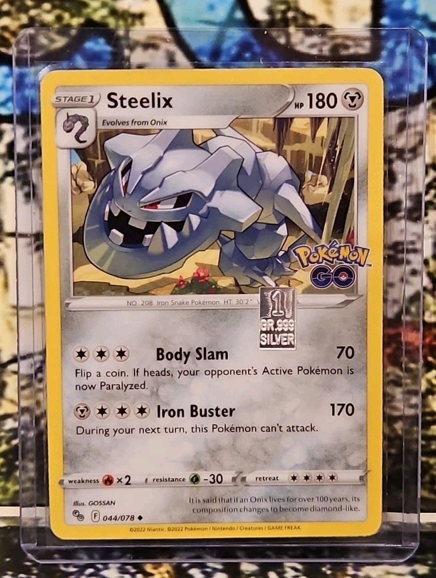 Steelix 044/078 Pokémon GO Regular w/ 1 Grain Silver Bar RARE | eBay