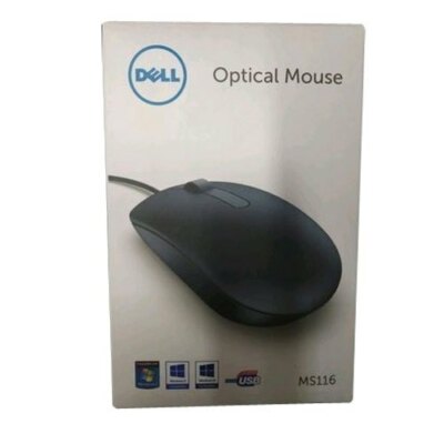 Genuine Dell USB Optical Scroll Wheel Black Mouse - MS116 | eBay