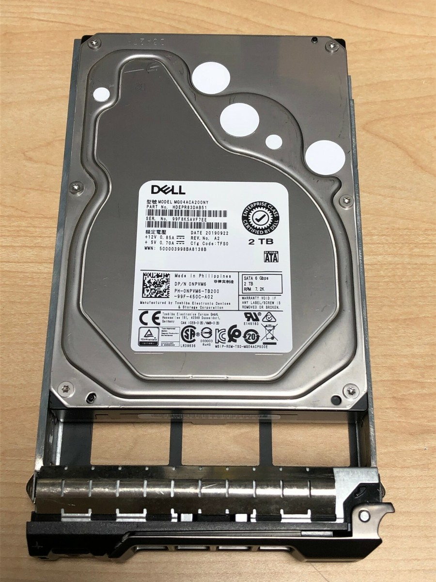 Dell 2TB 7.2K 6Gbps SATA 3.5 HDD 512n (HDEPR83DAB51) NPVM6 0NPVM6