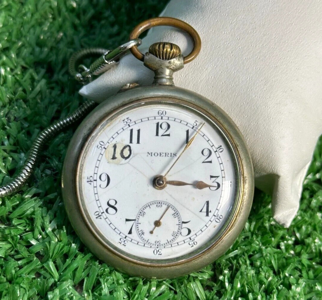 1920s Vintage Moeris Pocket Watch Military Tramways Grand Prix