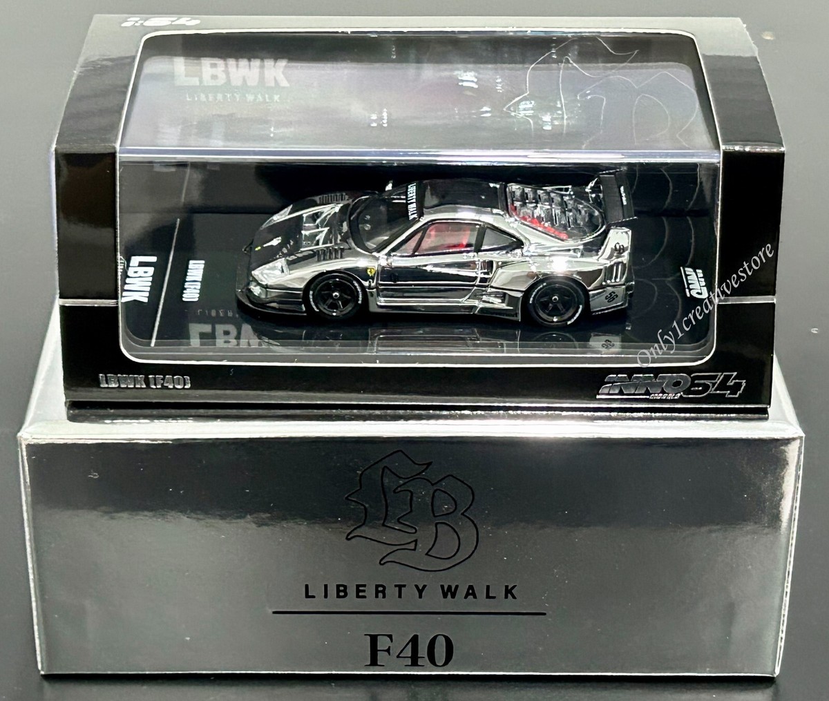 INNO64 LBWK Ferrari F40 Chrome Silver 1:64 | eBay