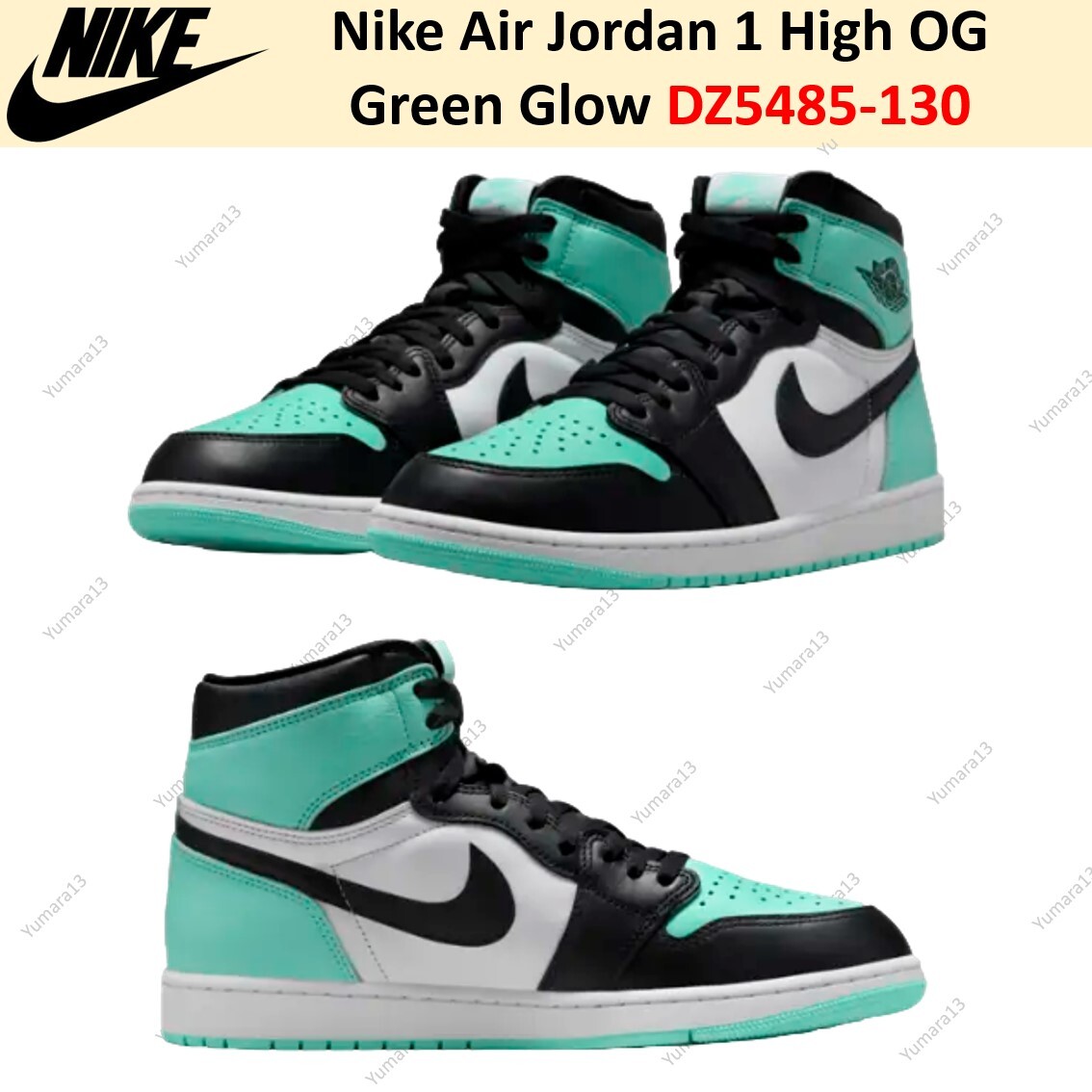 Nike Air Jordan 1 High OG Green Glow DZ5485-130 Men's Size | eBay