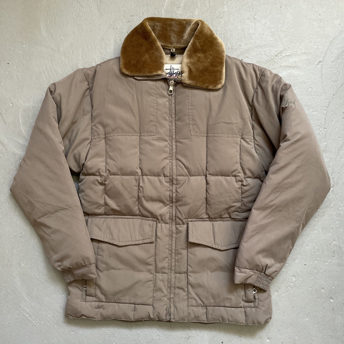 Vintage Stussy Outdoor Quilted Puffer Goose Down Parka Jacket