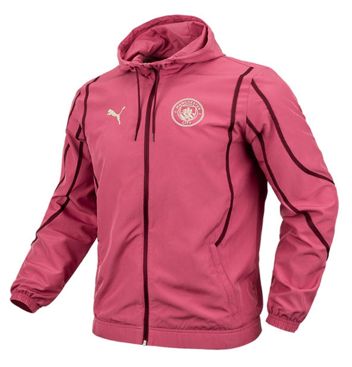 Puma Men Manchester City Pre-Match Jacket Pink Soccer Top Woven