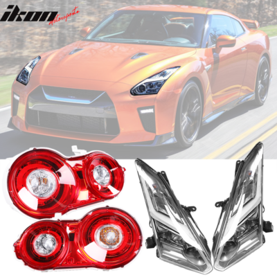Fits 09-24 Nissan GTR R35 OE Factory Style LED Headlights + Brake