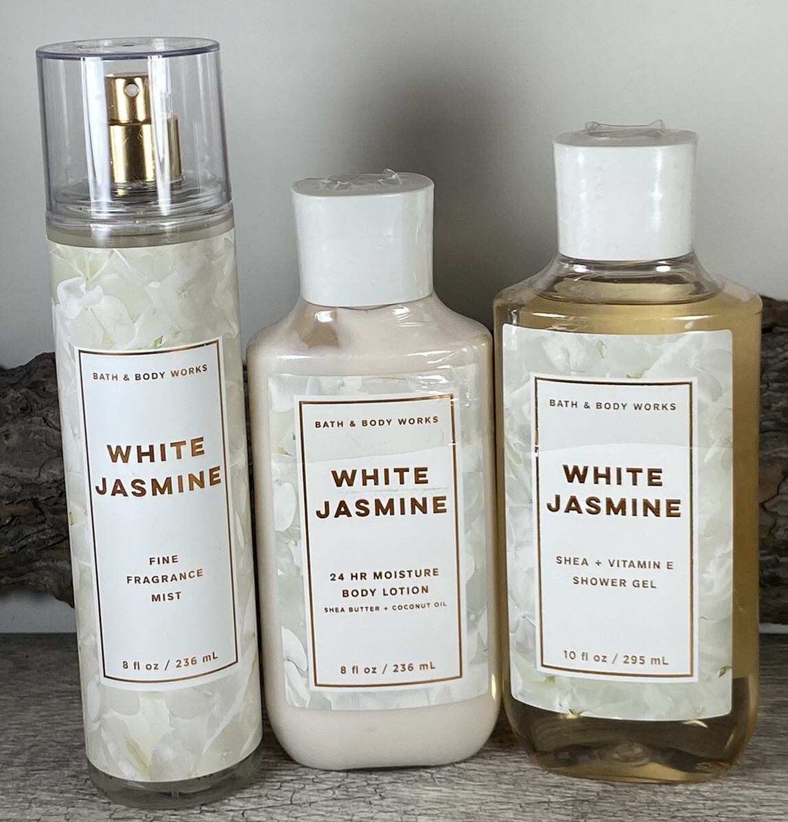 3pc set Bath & Body Works WHITE JASMINE shower gel, Lotion
