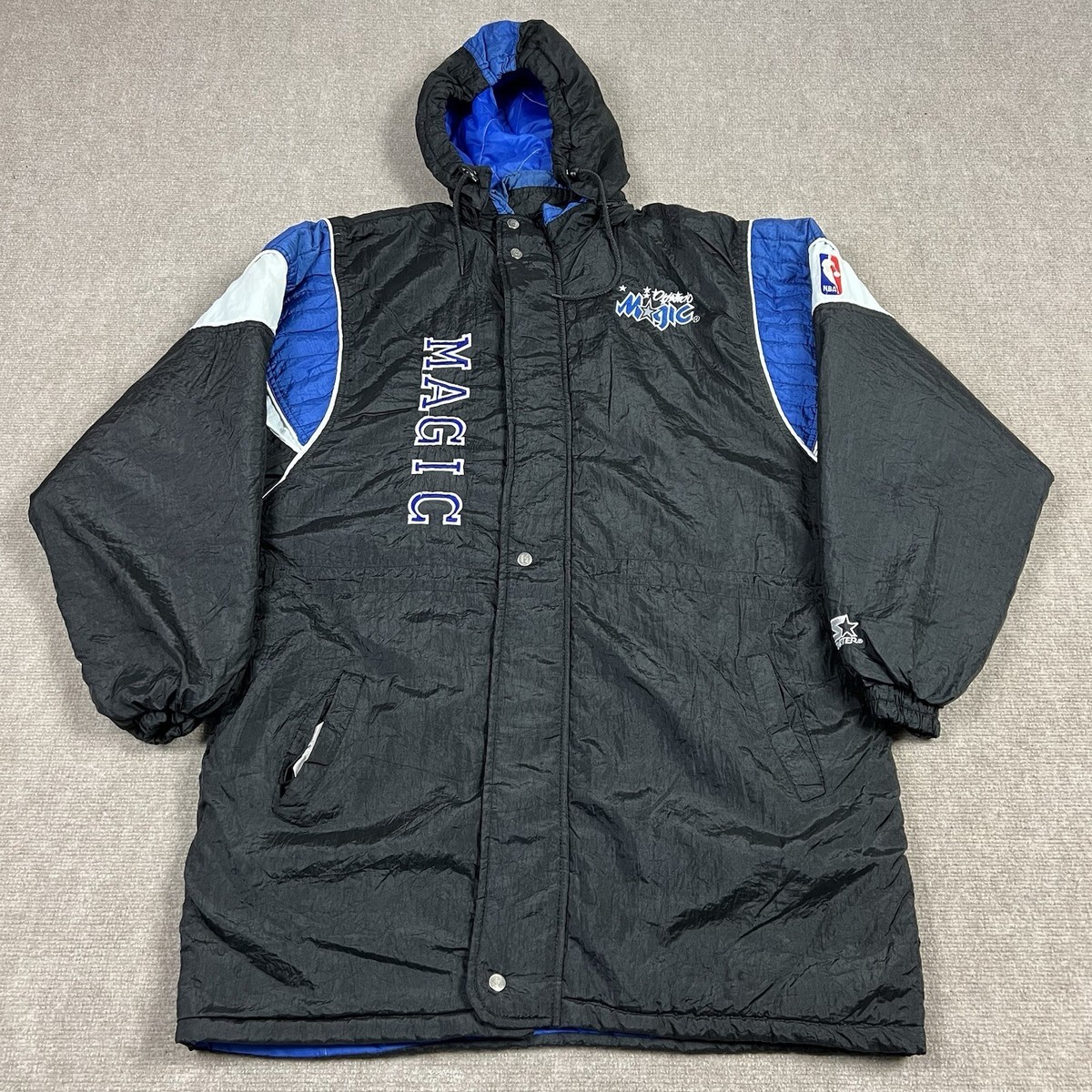 Vintage 90s Starter Orlando Magic Puffer Jacket Parka Mens Large