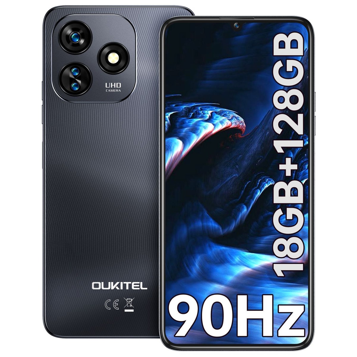 OUKITEL C51 Mobile Phones 2025 Android 13 18GB+128GB Face ID GPS
