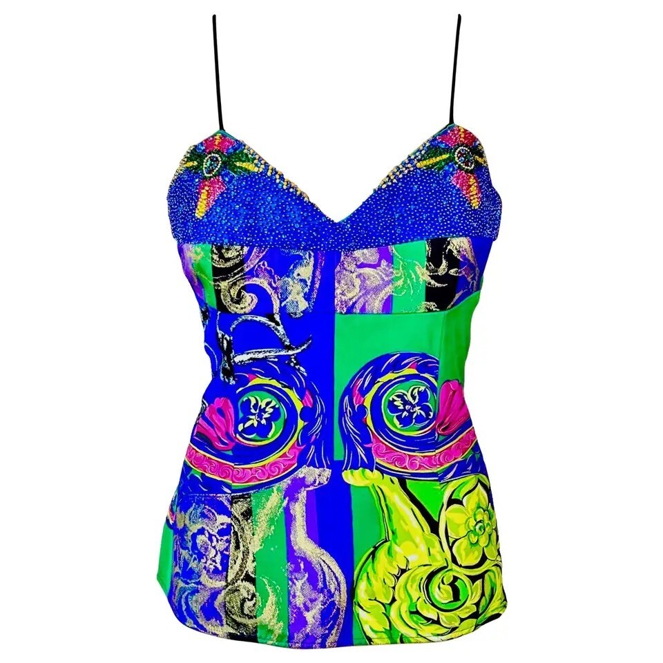 Gianni Versace Istante S/S 1991 Crystal Embellished Beaded Bustier