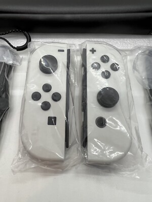Nintendo Switch Joy-Con White OLED Set Controllers + Straps + Left