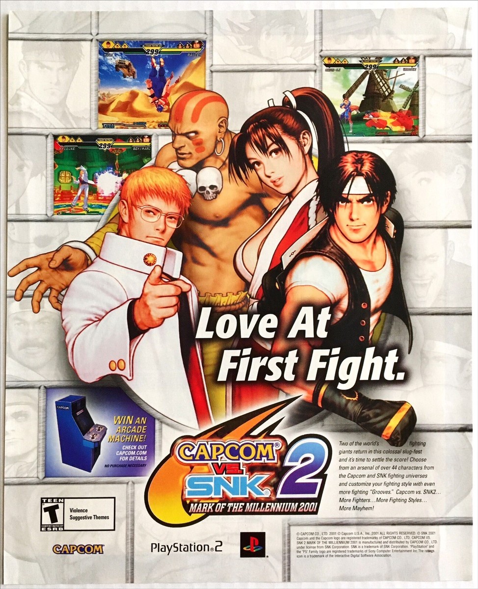 非売品 CAPCOM VS SNK 2 販促ポスター 未使用品 Vintage Print Ad 2001