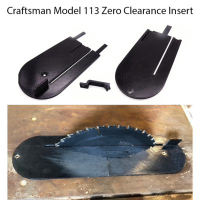 Craftsman Model 113 Table Saw - Zero Clearance Throat Plate Insert