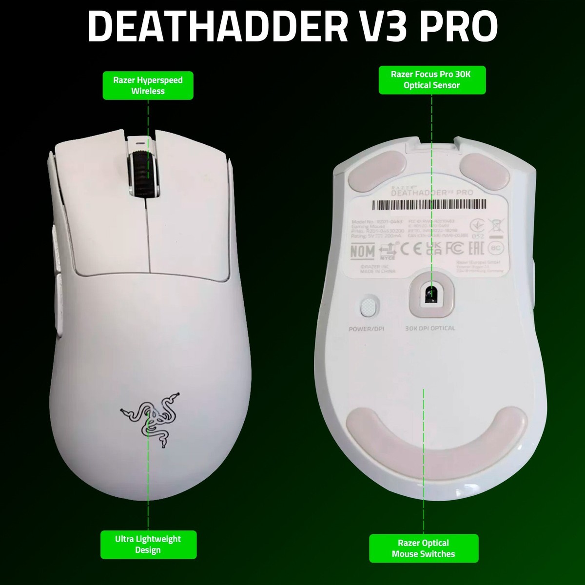 Razer Deathadder V3 Pro Ultra-Lightweight HyperSpeed Wireless