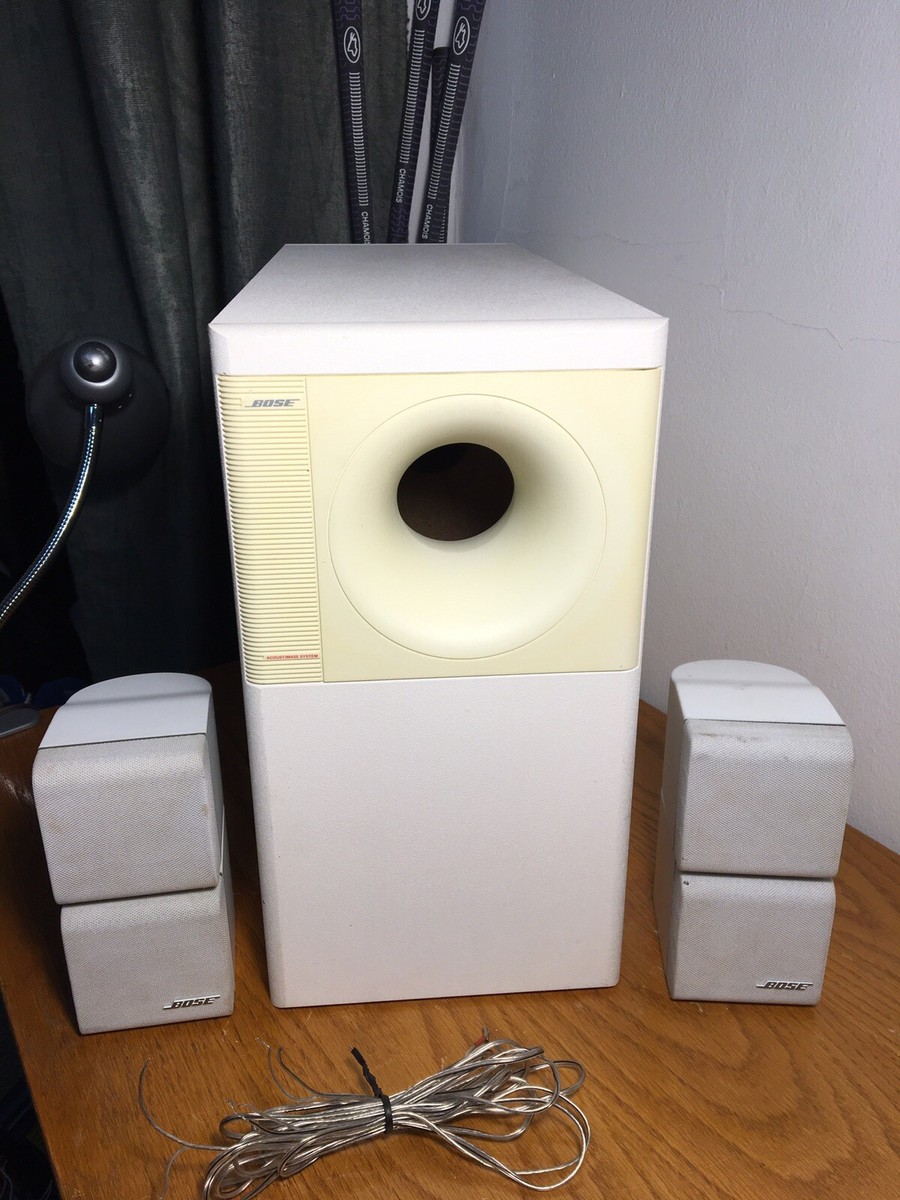 Bose Acoustimass 5 Speaker System White Subwoofer & 2 Double Cube