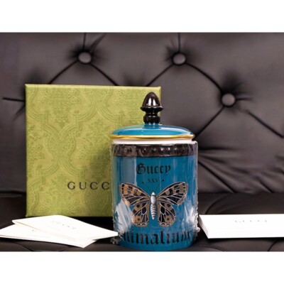 NEW $330 GUCCI Teal BUTTERFLY ANIMALIUM Richard Ginori 1735 Fumus