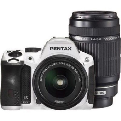 USED Pentax K-30 with 18-55mm and 50-200mm White Excellent FREE