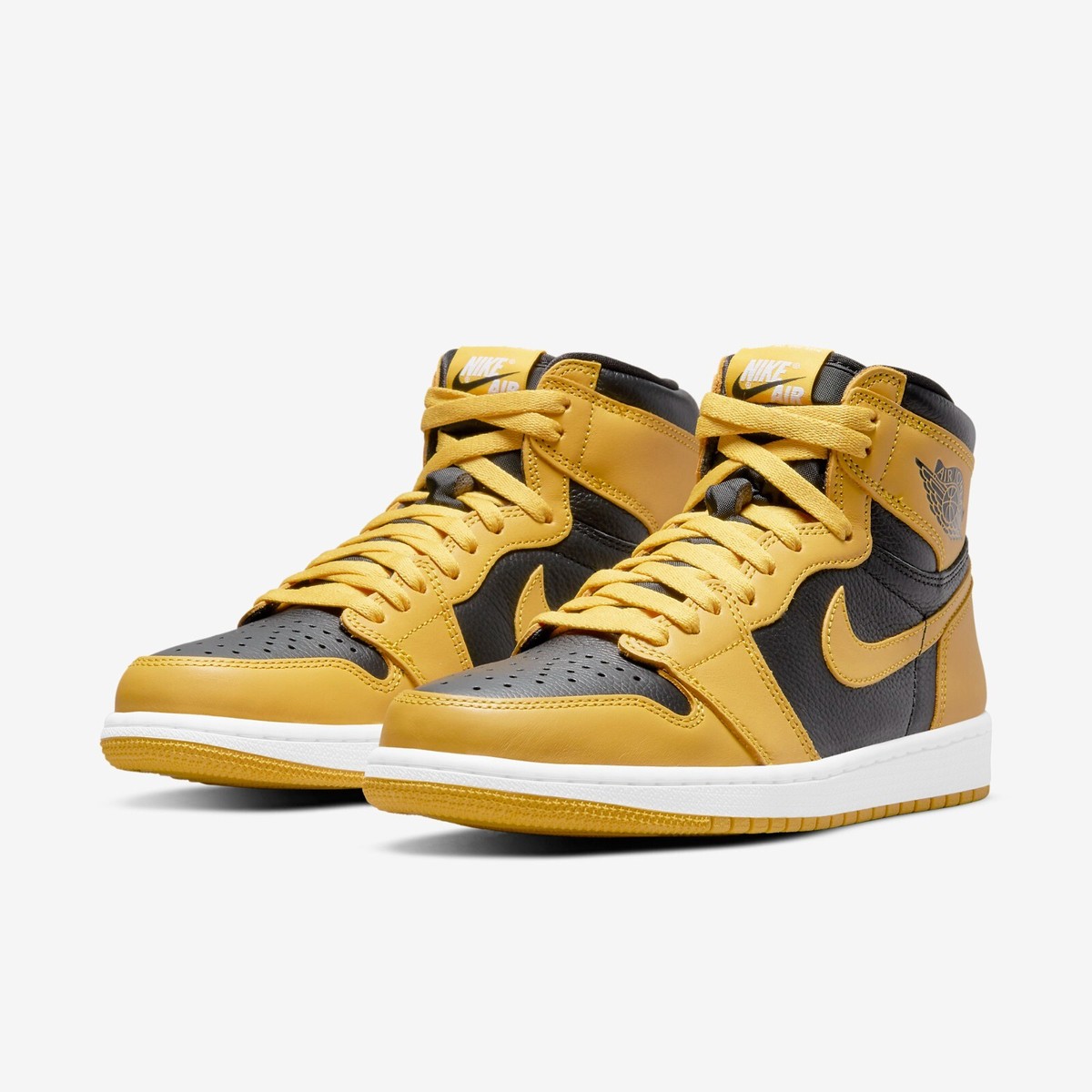 New Nike Jordan 1 Retro High OG Pollen Shoes - Black/ Yellow