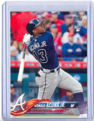 RONALD ACUNA JR 2018 TOPPS #698 RC ROOKIE BAT DOWN VARIATION | eBay