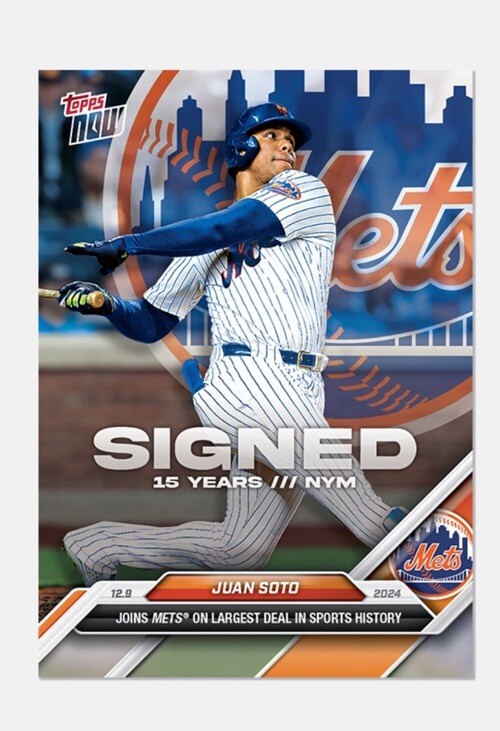 Juan Soto - 2024 MLB Topps NOW® Card OS-8 - NY Mets 🔥Signed | eBay