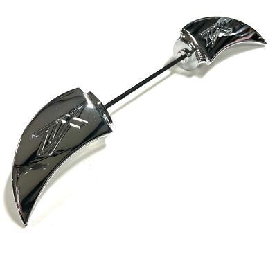 ZX-14 CHROME ZX ENGRAVED FRONT AXLE WINGS 2012-2024 KAWASAKI NINJA