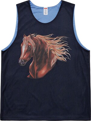 Supreme Mustang Reversible Basketball Jersey Navy Blue SS23 Men's