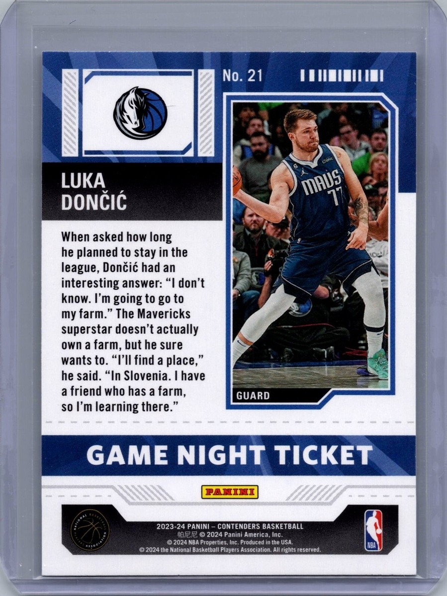 2023-24 Panini Contenders Game Night Ticket Luka Doncic #21