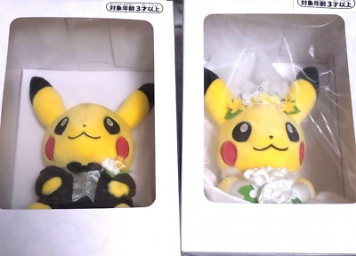Pokemon Center Original Garden Wedding Pikachu Bride Groom Plush